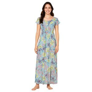 Soft Surroundings Floral Crinkle Maxi Dress Size S Multicolor Boho Cottagecore